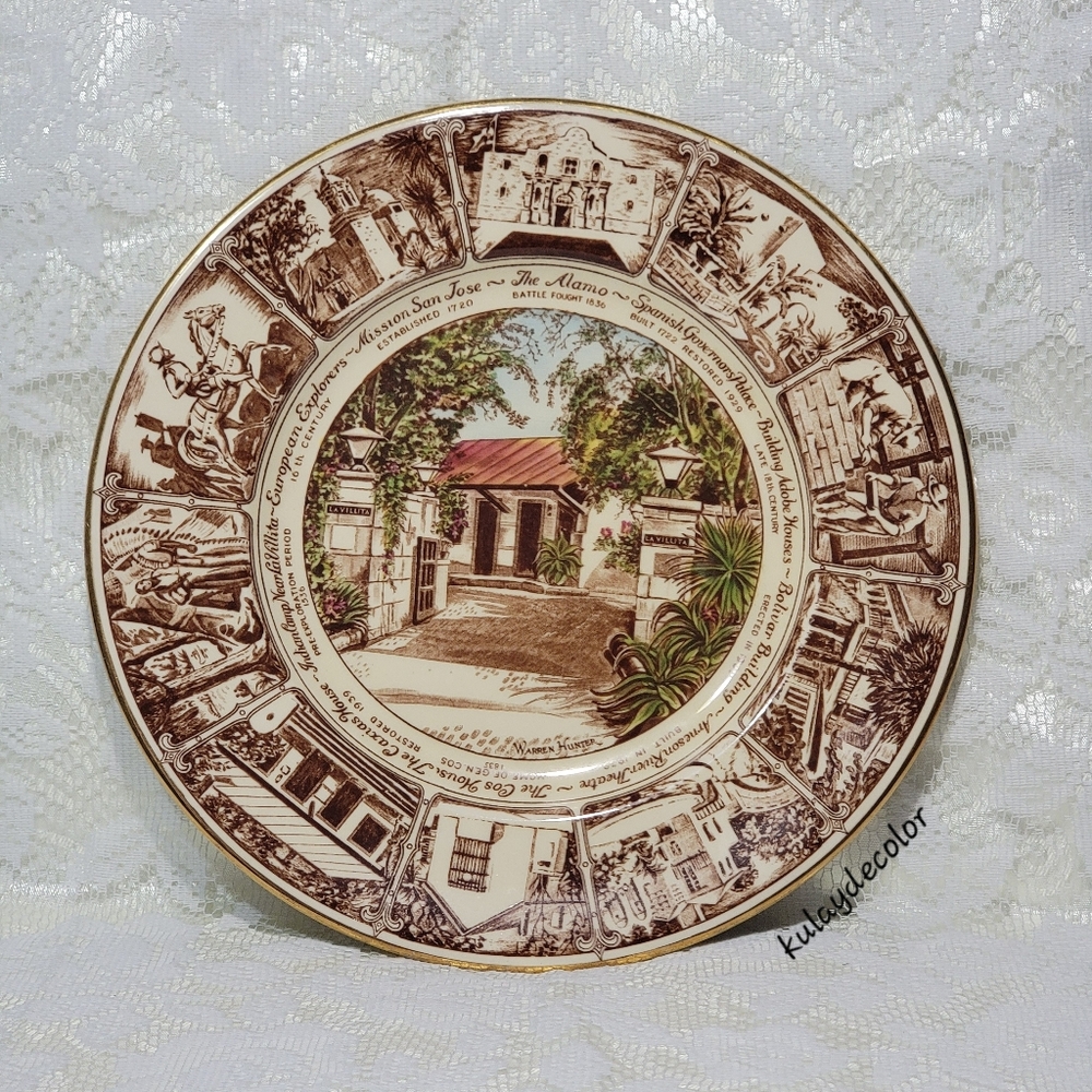 Vtg 1951 Buffalo China La Villita San Antonio Texas Collector Plate Wall Decor